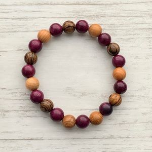 Wood beads beaded bracelet!